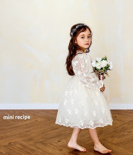 [미니레시피] 에밀리 부케 드레스 (white) XS-L,XL